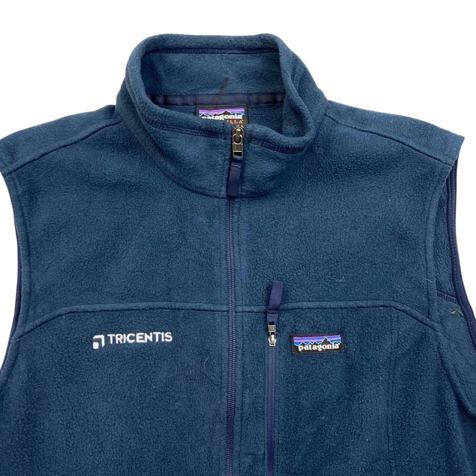00s Navy Blue Patagonia Fleece Body-Warmer Gilet L