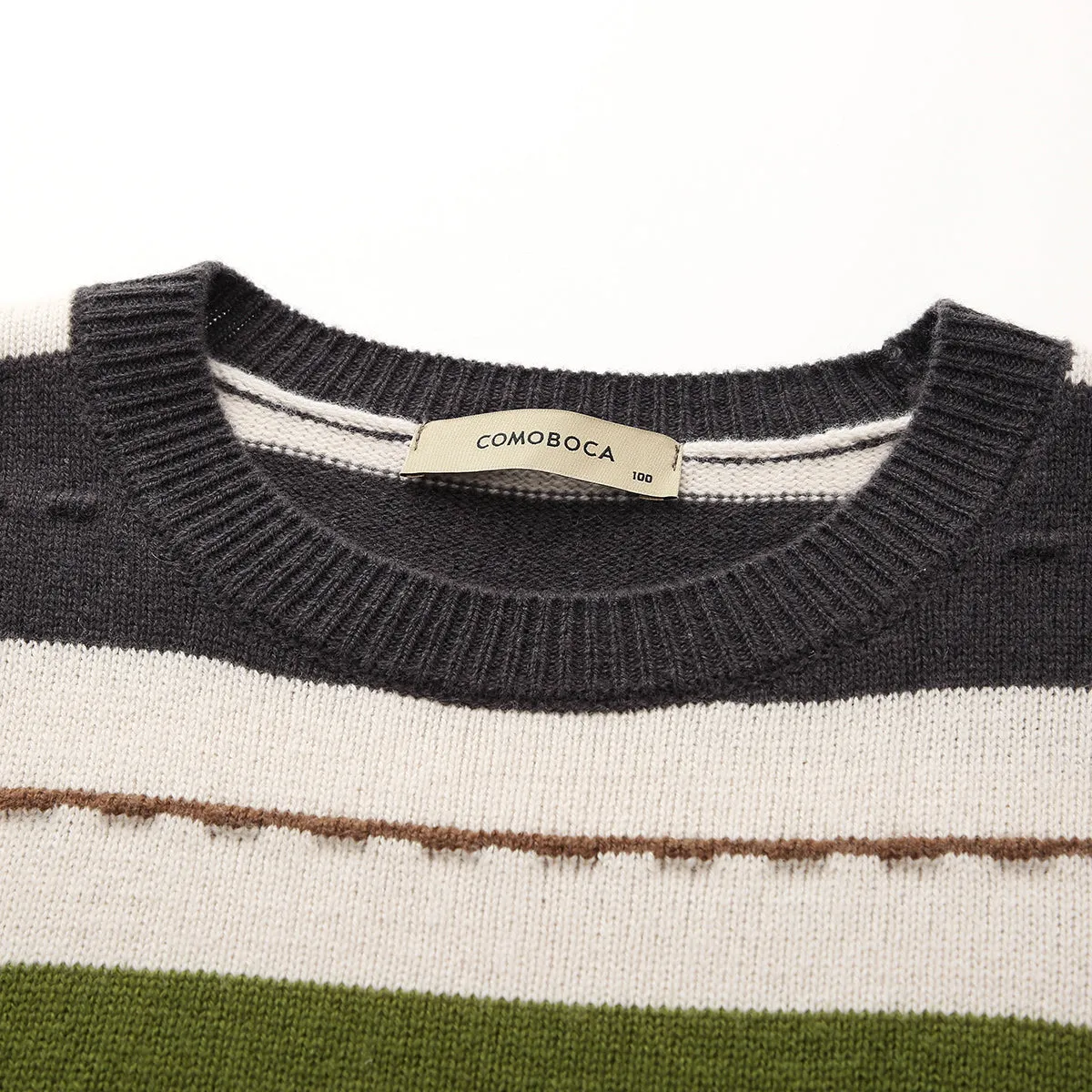 100% Wool Womens Cozy Striped Knit Sweater