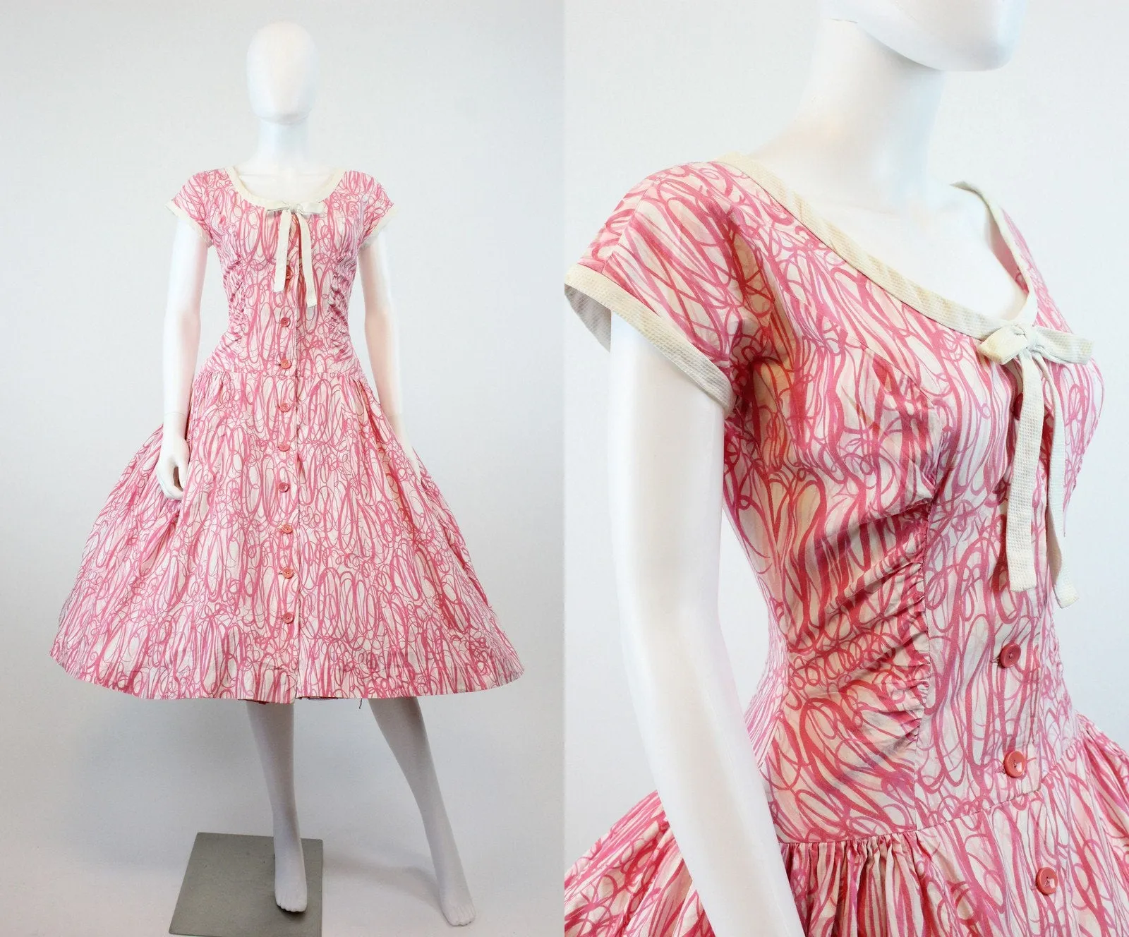 1950s Pat Hartley swirl dress small | new spring summer