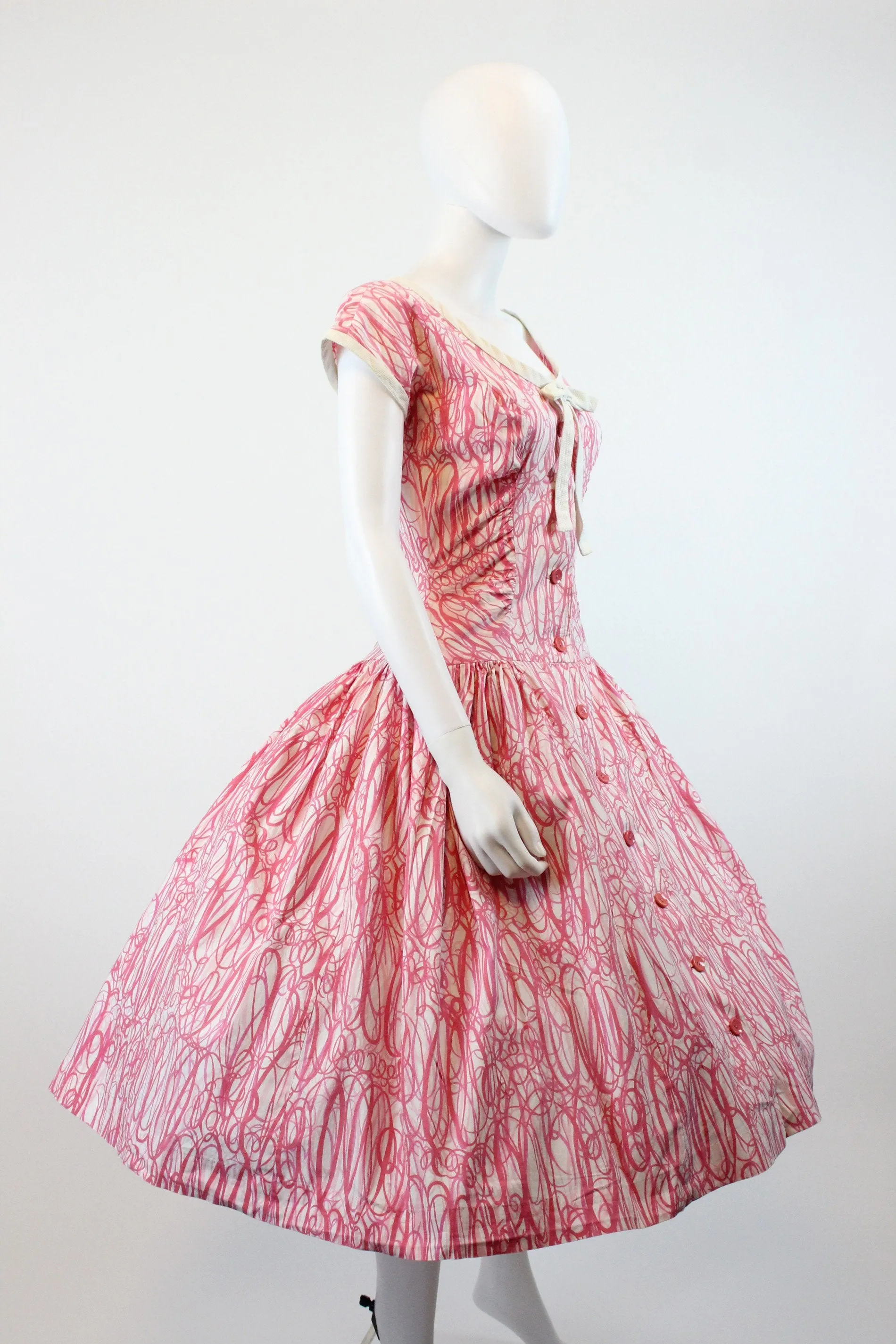 1950s Pat Hartley swirl dress small | new spring summer