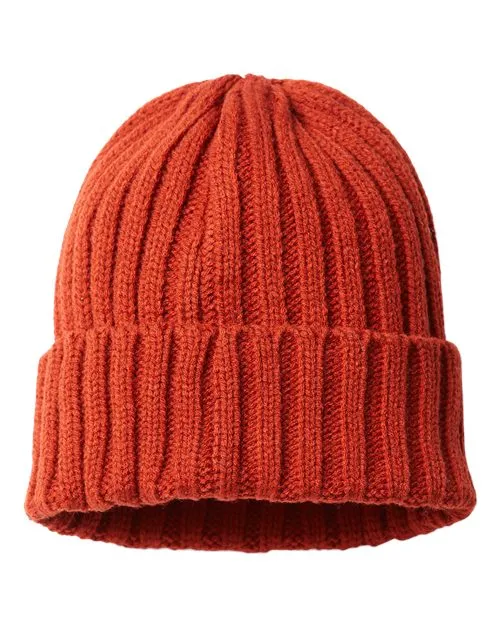 Atlantis Headwear Sustainable Cable Knit Cuffed Beanie SHORE