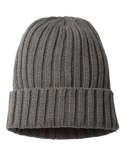 Atlantis Headwear Sustainable Cable Knit Cuffed Beanie SHORE