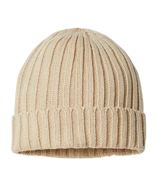 Atlantis Headwear Sustainable Cable Knit Cuffed Beanie SHORE