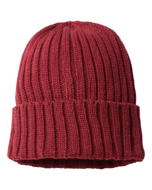 Atlantis Headwear Sustainable Cable Knit Cuffed Beanie SHORE