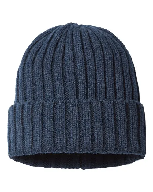 Atlantis Headwear Sustainable Cable Knit Cuffed Beanie SHORE