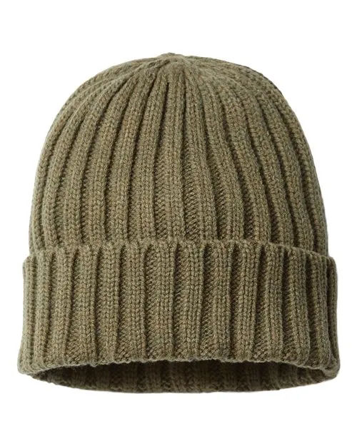 Atlantis Headwear Sustainable Cable Knit Cuffed Beanie SHORE