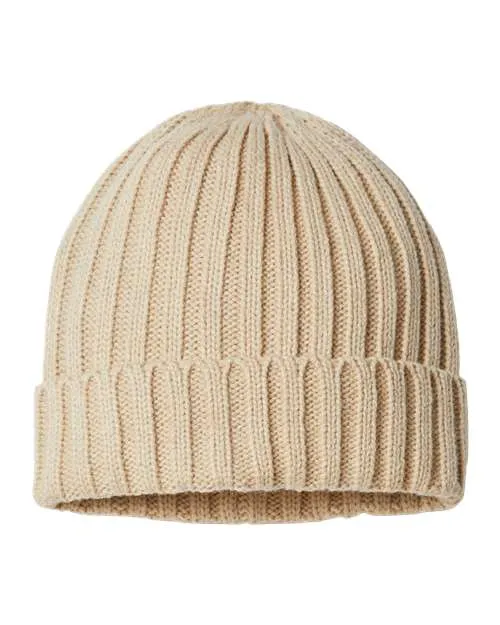 Atlantis Headwear Sustainable Cable Knit Cuffed Beanie SHORE