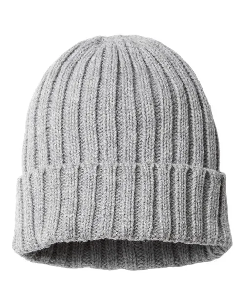 Atlantis Headwear Sustainable Cable Knit Cuffed Beanie SHORE