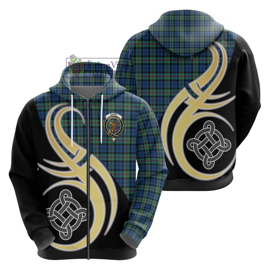 Baird Ancient Tartan Hoodie with Family Crest and Celtic Symbol Style