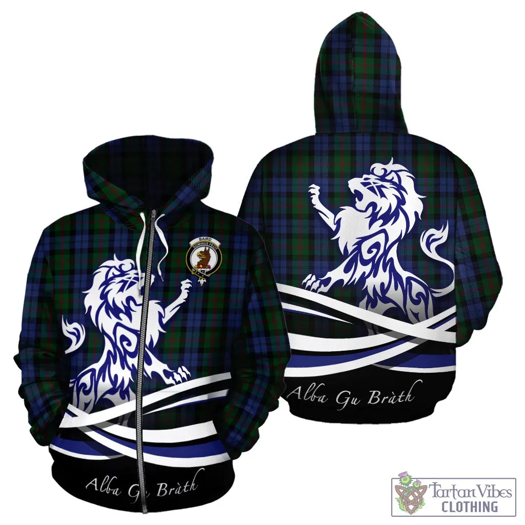 Baird Tartan Hoodie with Alba Gu Brath Regal Lion Emblem