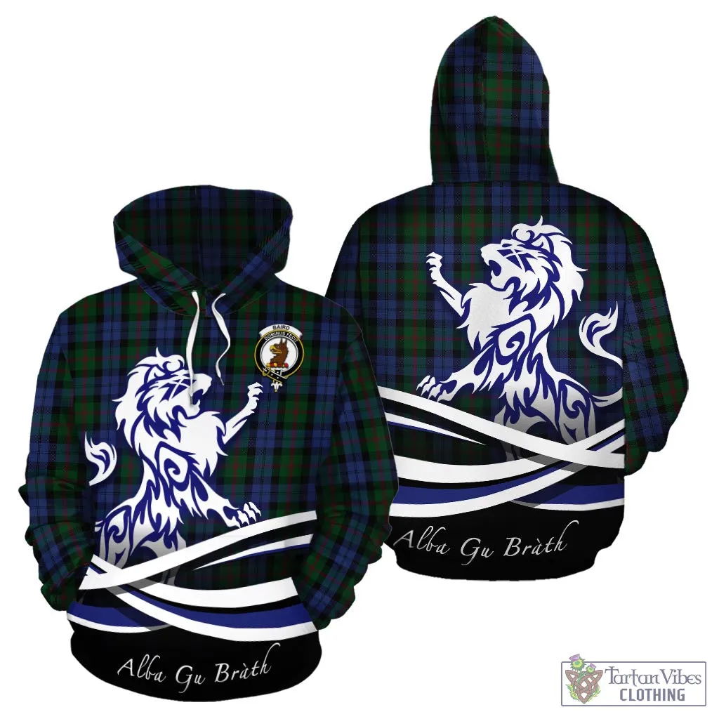 Baird Tartan Hoodie with Alba Gu Brath Regal Lion Emblem