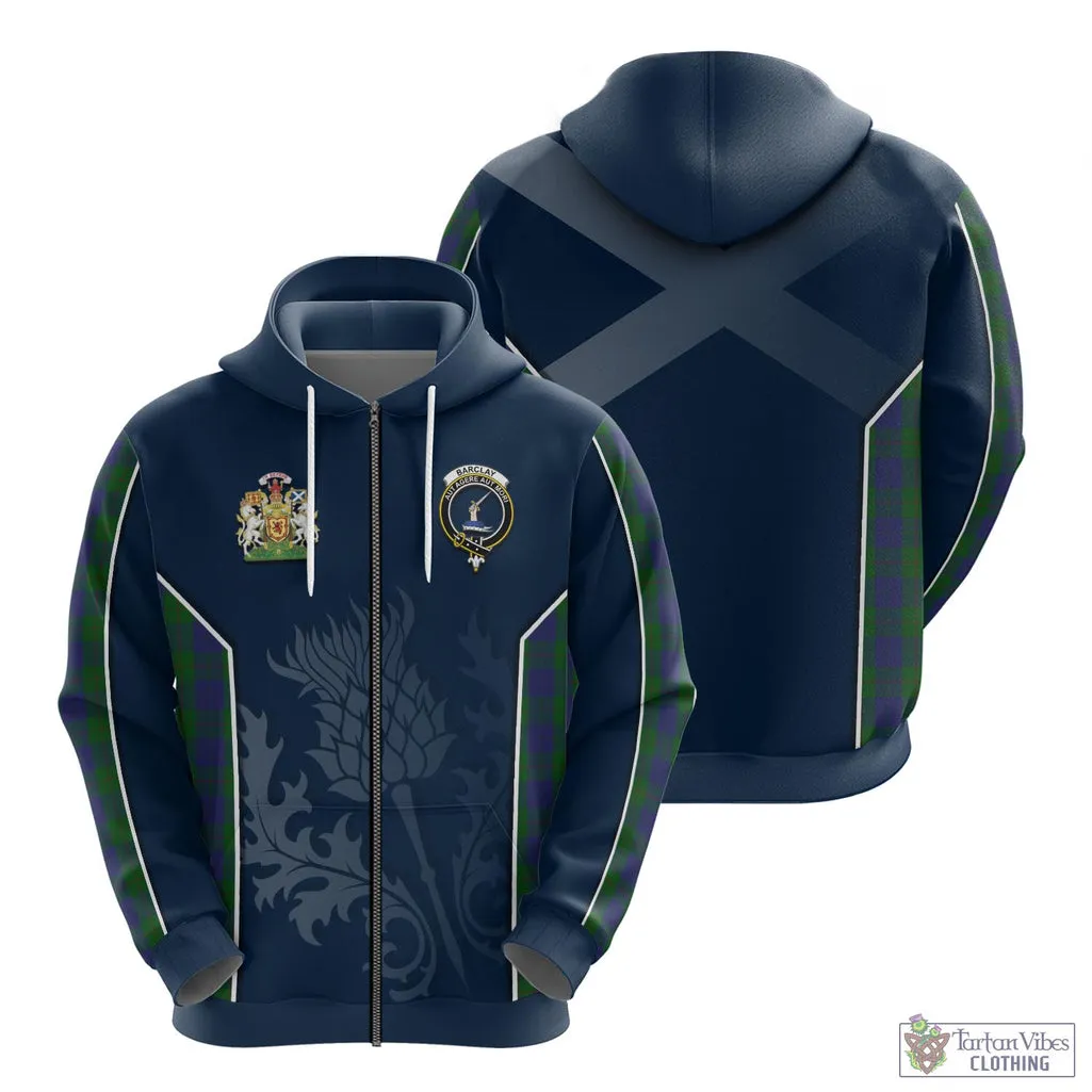 Barclay Tartan Hoodie with Family Crest and Scottish Thistle Vibes Sport Style