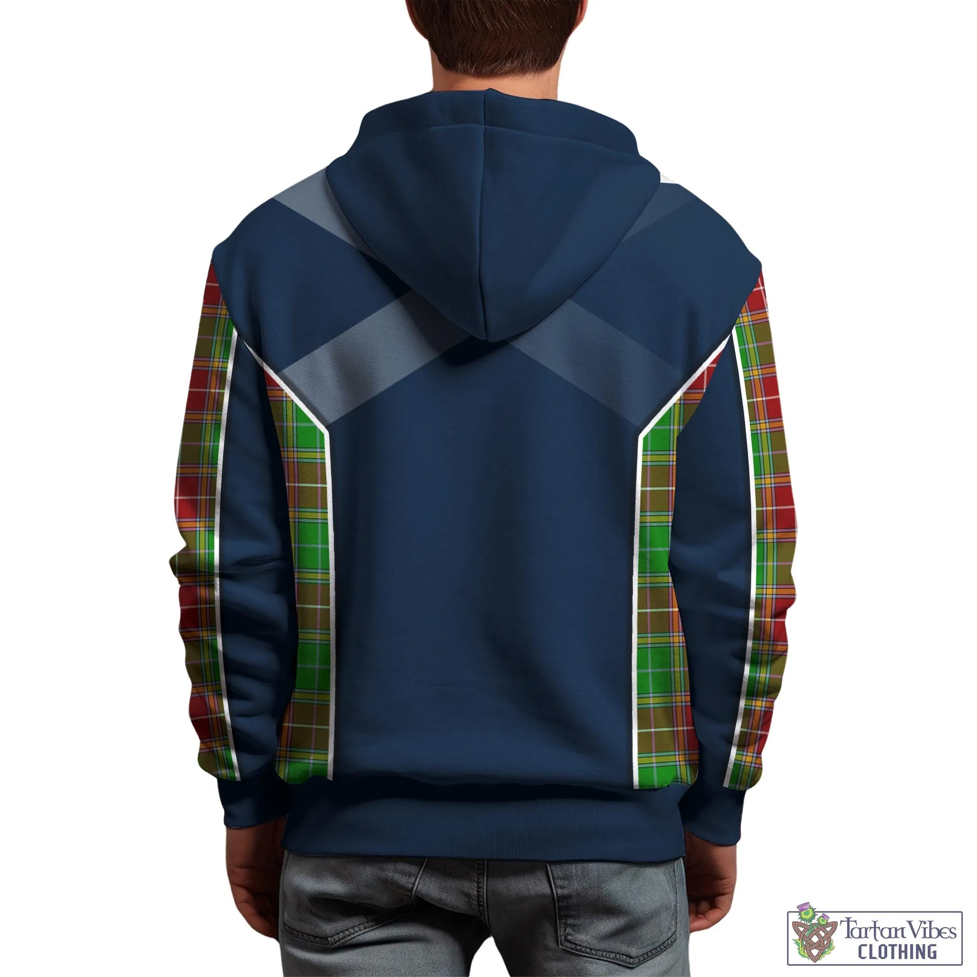 Baxter Modern Tartan Hoodie with Family Crest and Lion Rampant Vibes Sport Style