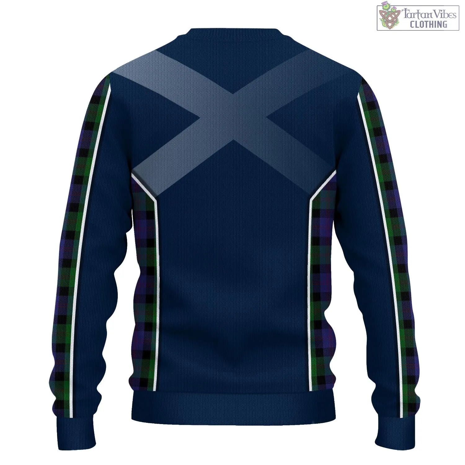 Blair Tartan Knitted Sweatshirt with Family Crest and Scottish Thistle Vibes Sport Style