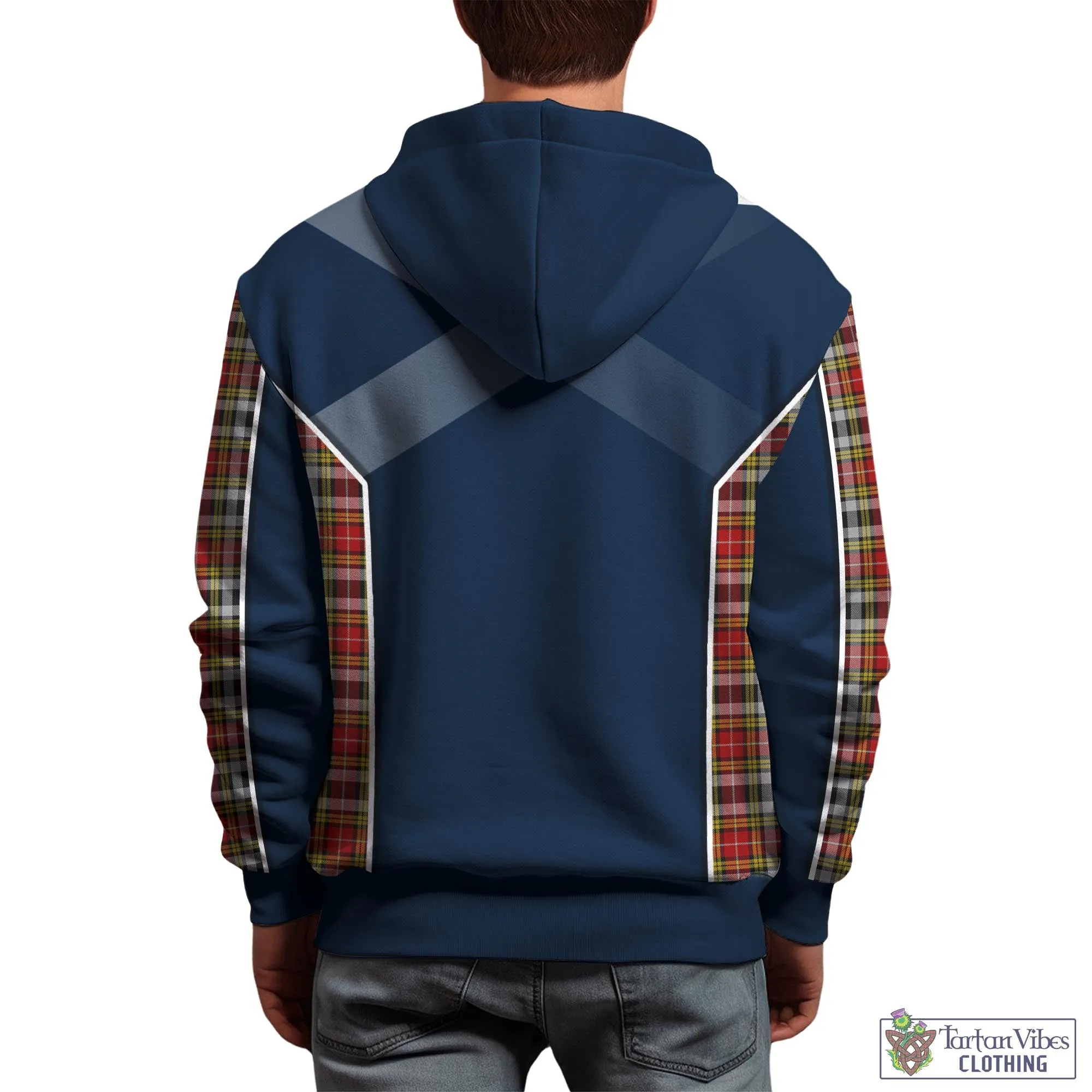 Buchanan Old Dress Tartan Hoodie with Family Crest and Lion Rampant Vibes Sport Style