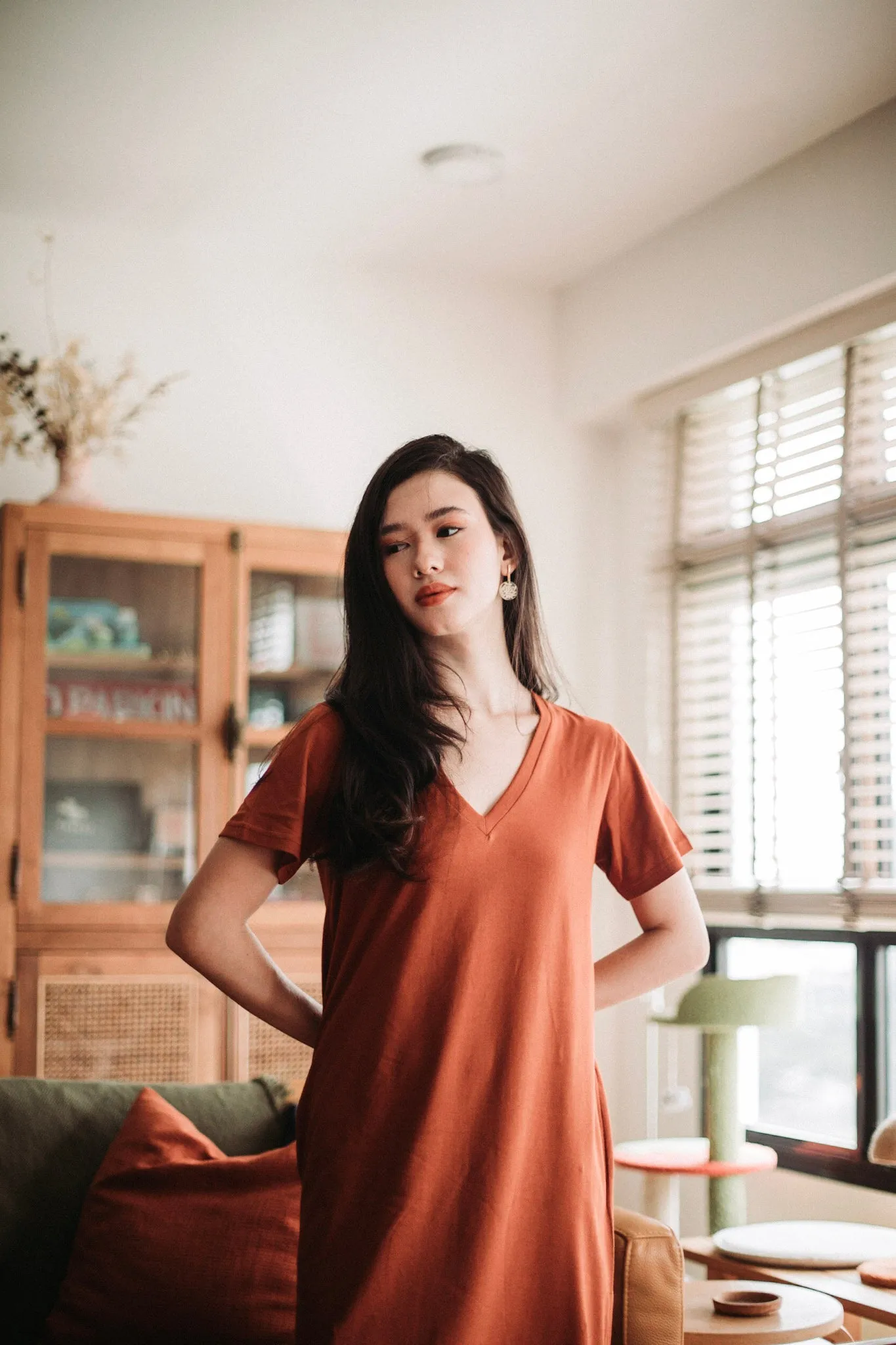 [Closed] V Neck Midi Dress