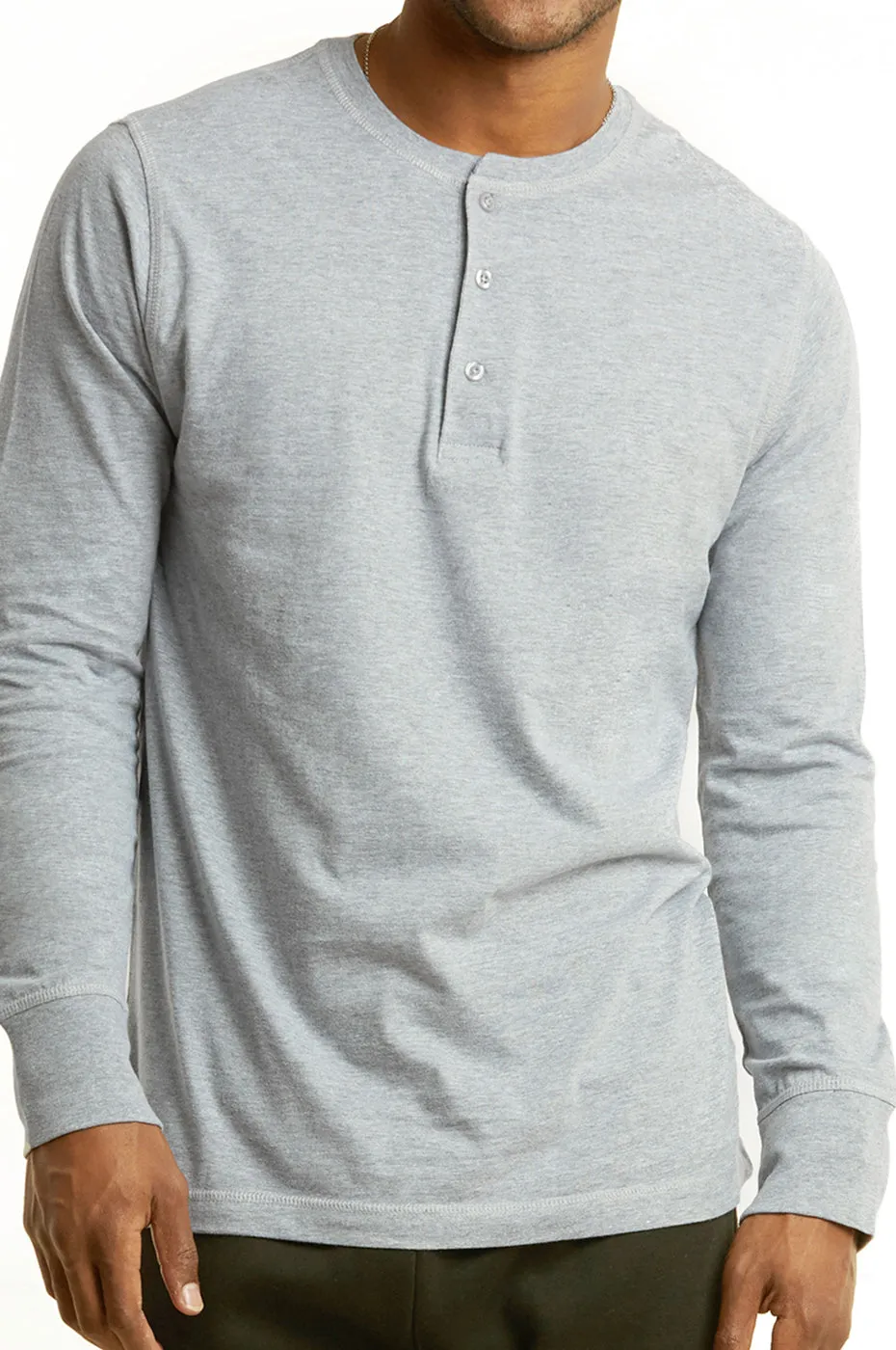 COTTONBELL MEN'S HENLEY SHIRT (MHS001C_H.GRY)