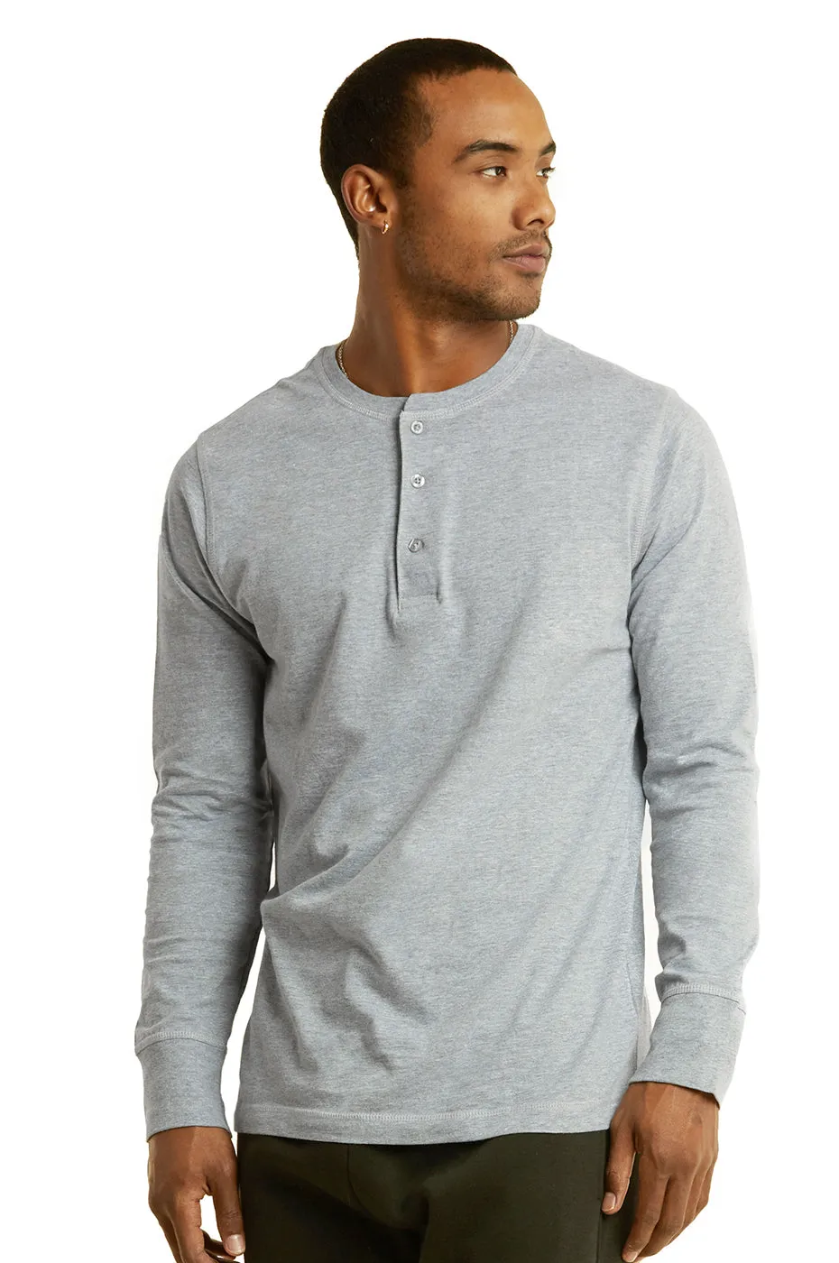 COTTONBELL MEN'S HENLEY SHIRT (MHS001C_H.GRY)