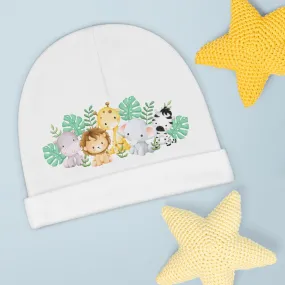 Cute Animal Baby Beanie, Infant Hat for Newborns, Animal Friends Gift, Jungle Theme Hat, Baby Shower Essential