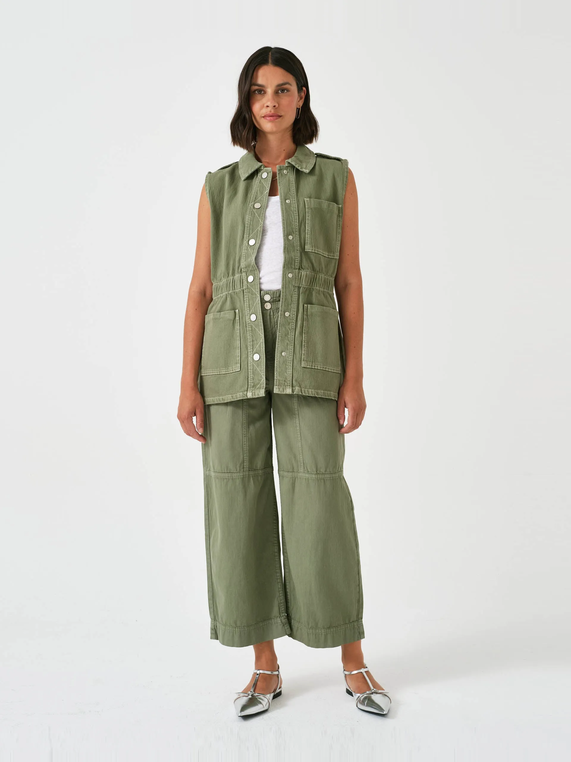 Dani gilet in moss denim