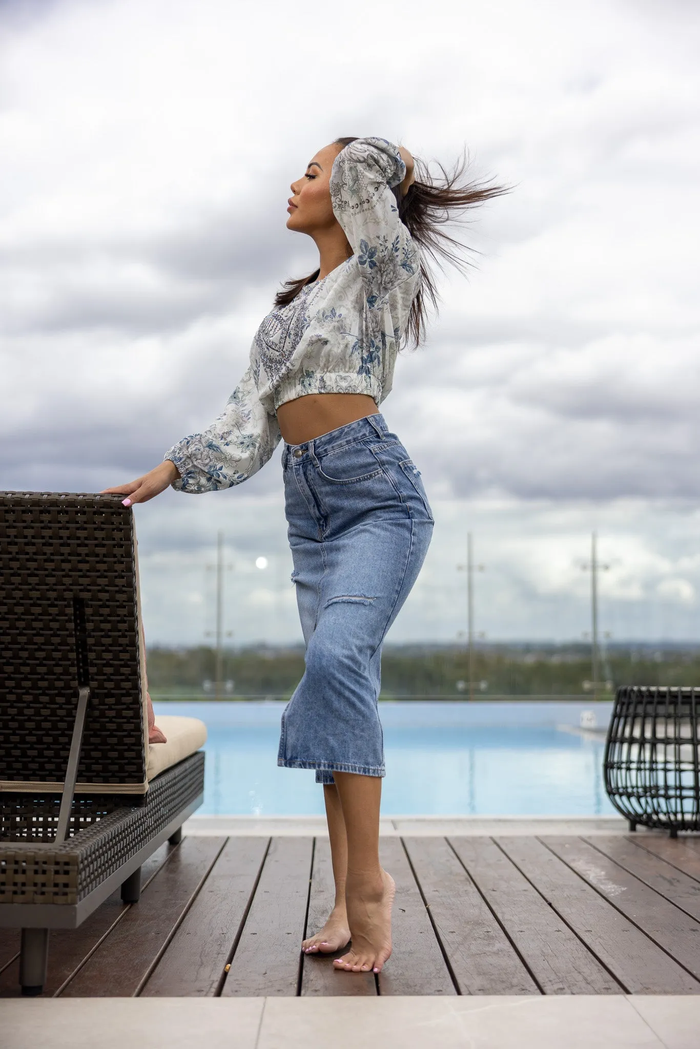 Denim Midi Skirt