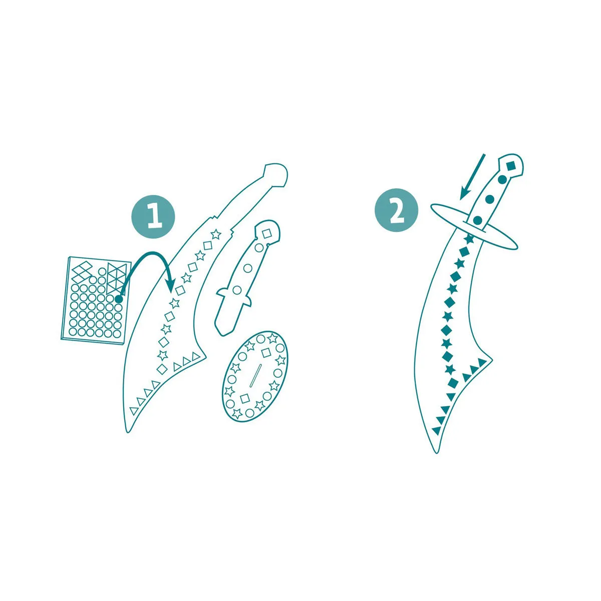 DIY Mosaic Pirate Swords to Decorate