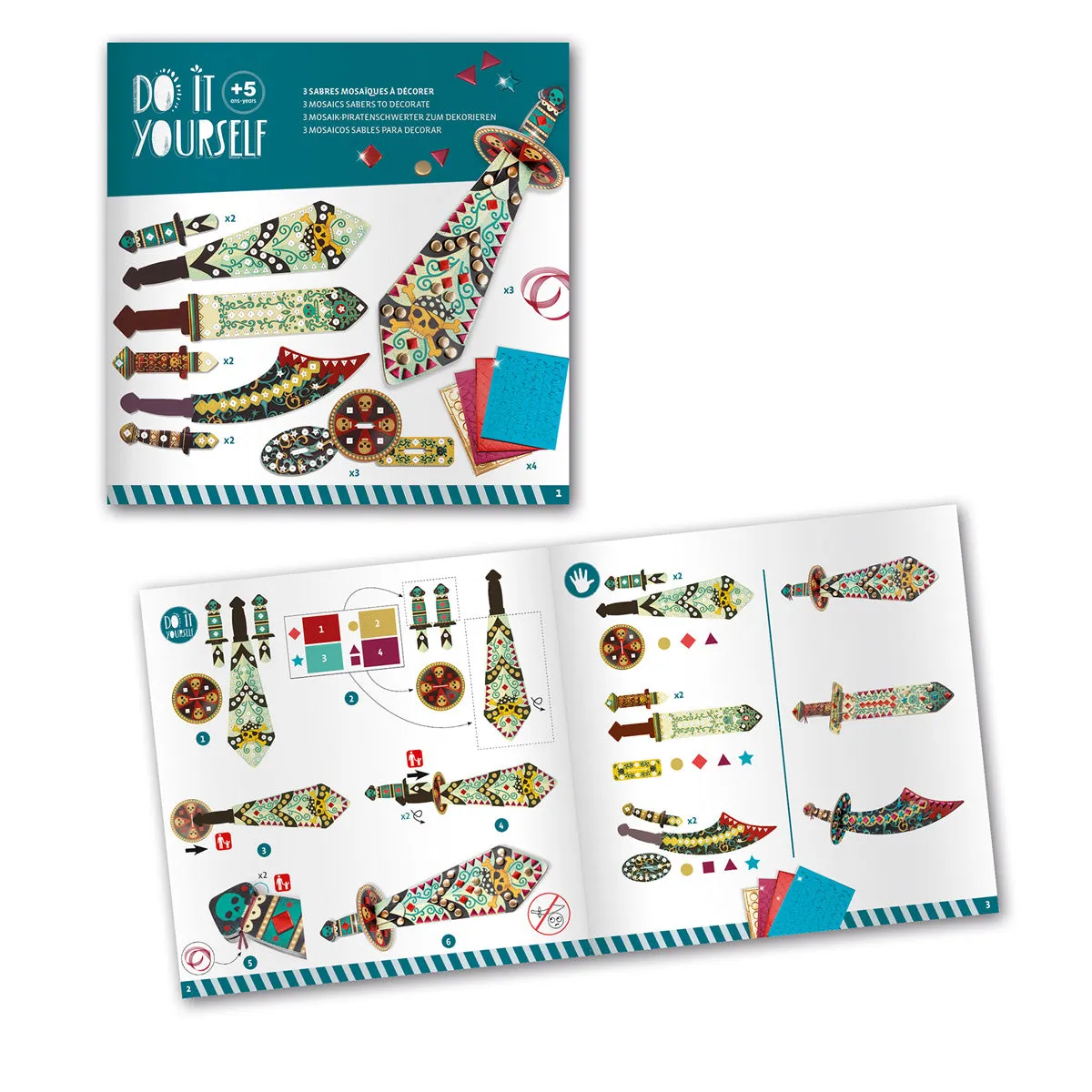 DIY Mosaic Pirate Swords to Decorate