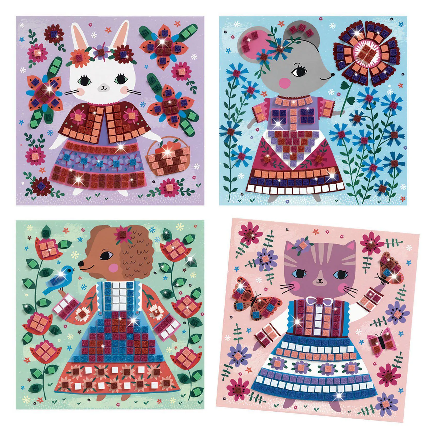 Djeco - Lovely Pets mosaics craft set