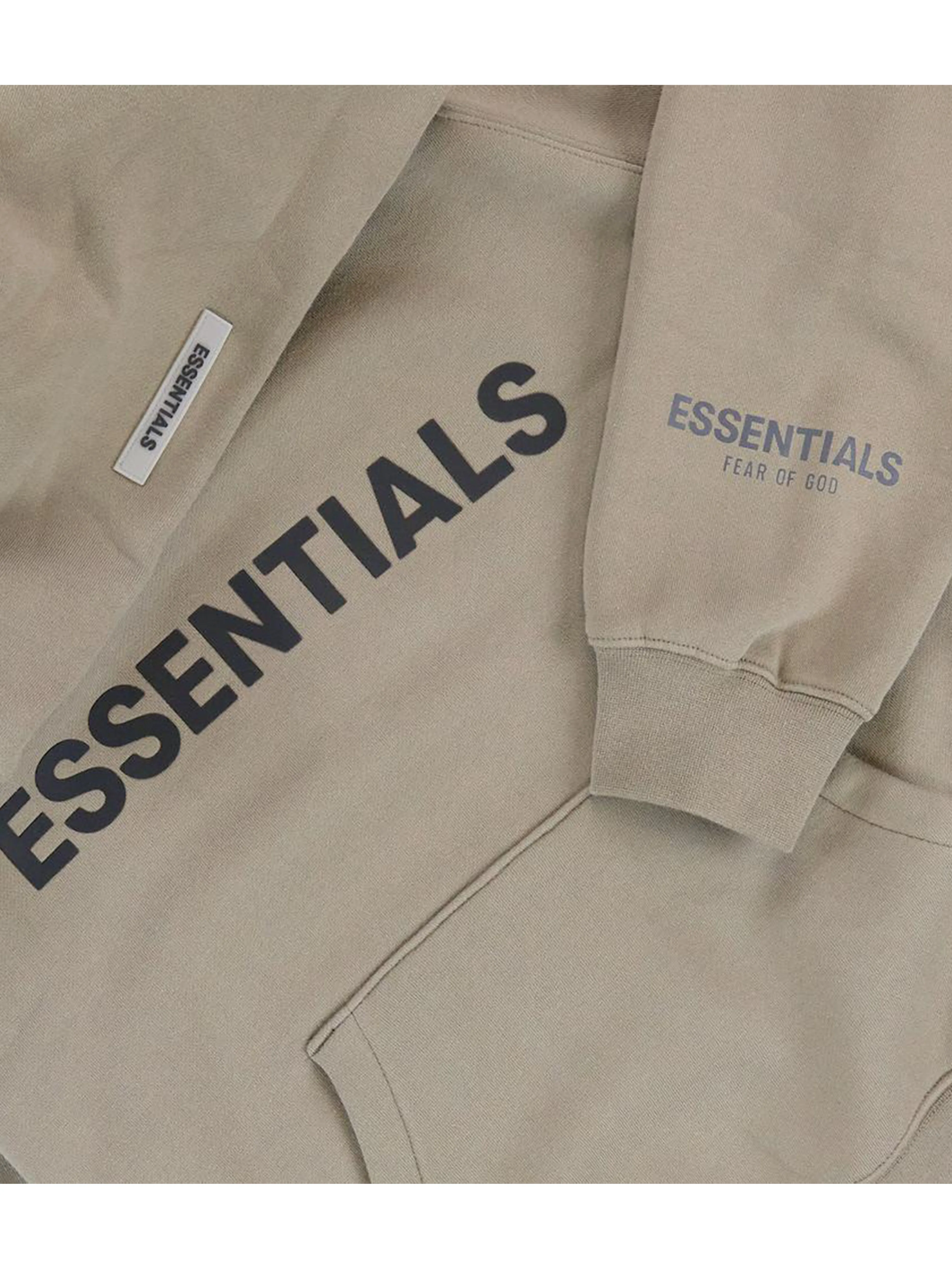 Fear Of God Essentials Applique Logo Hoodie Taupe [FW20]
