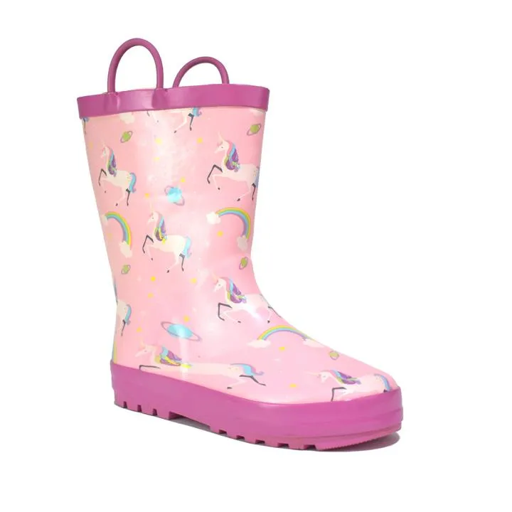 Girls Wellington Boots Rainy Snow Pink
