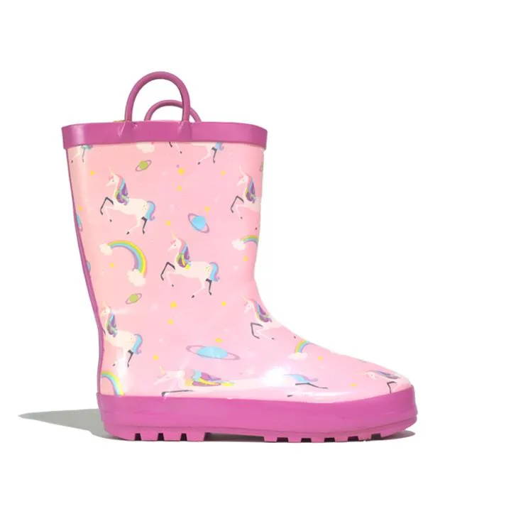 Girls Wellington Boots Rainy Snow Pink
