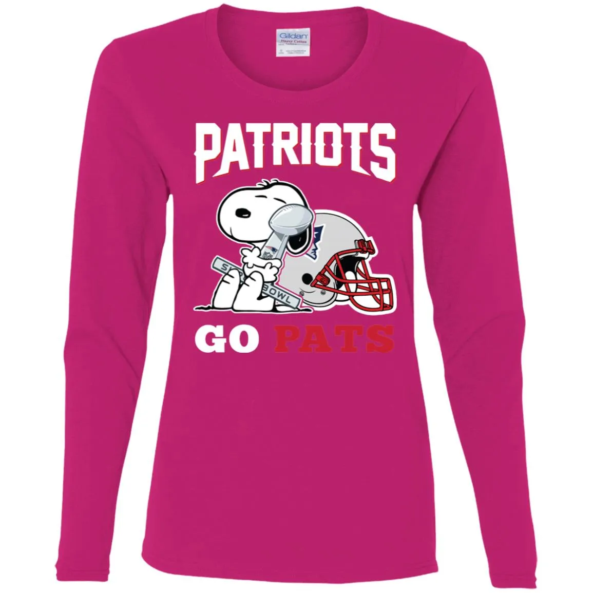 Go Pats - New England Patriots Super Bowl 2019 Snoopy Football Nfl Women Long Sleeve Shirt