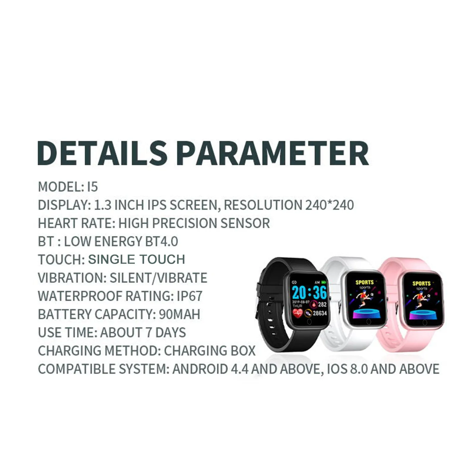 i5PRO Smart Sports Watch 1.3-Inch