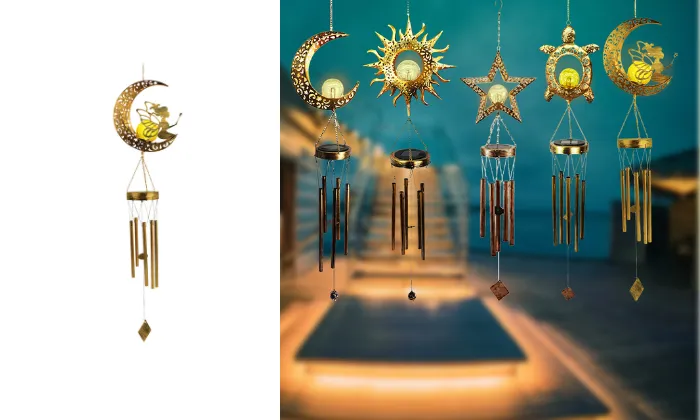 LED Solar Wind Chimes Outdoor Hanging Light