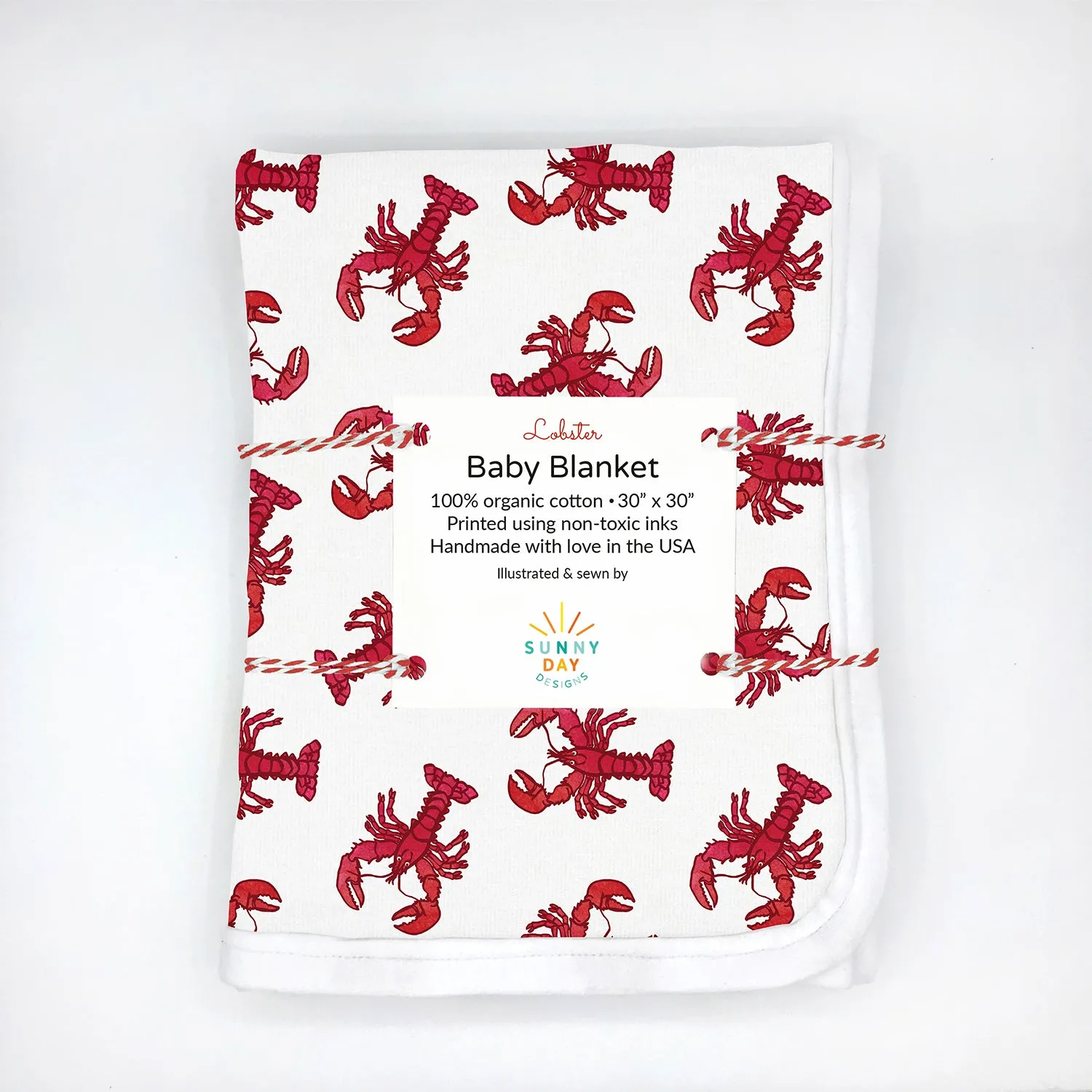 Lobster Baby Receiving Blanket - Organic Cotton