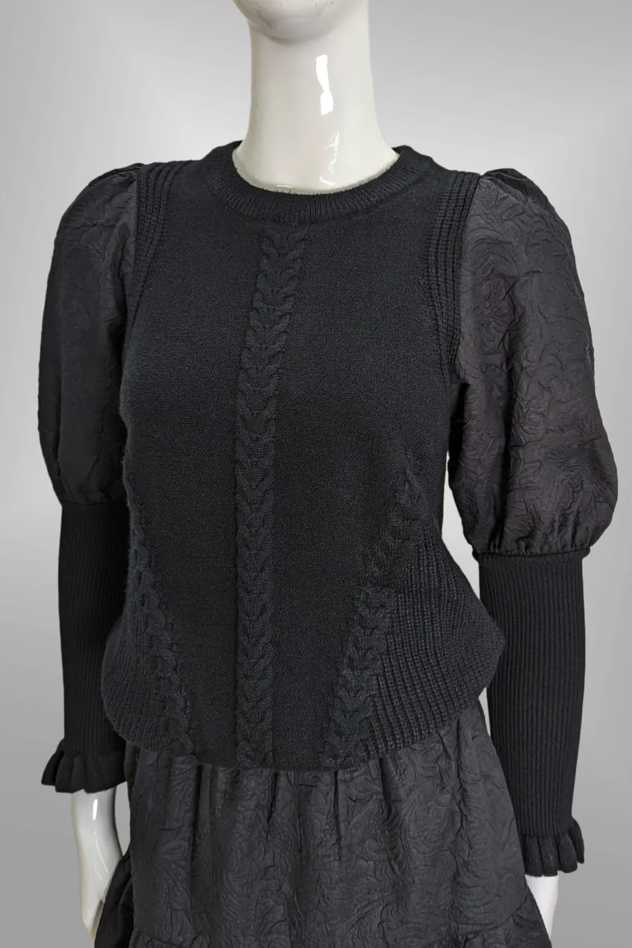 LS61003 SWEATER (BLK, BROWN)