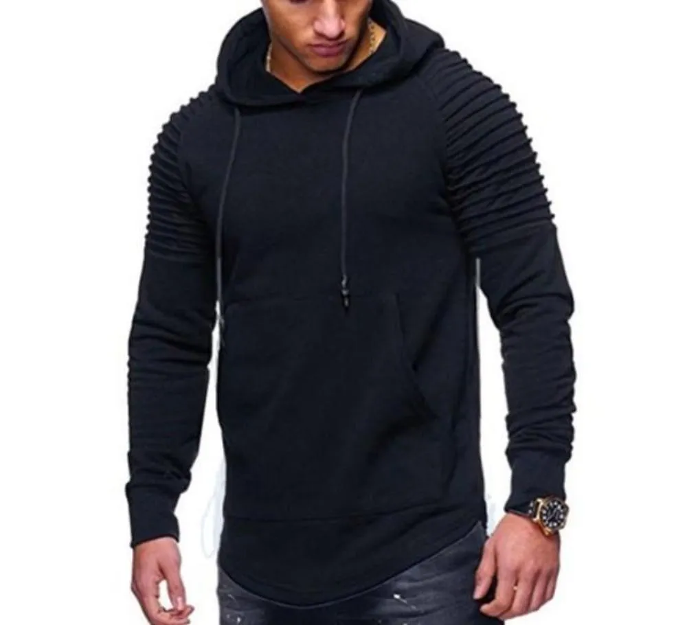Mens Slim Fit Biker Hoodie in Light Gray