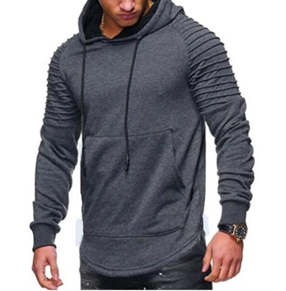 Mens Slim Fit Biker Hoodie in Light Gray