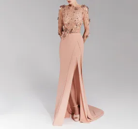 Peach Long Sleeved Dress
