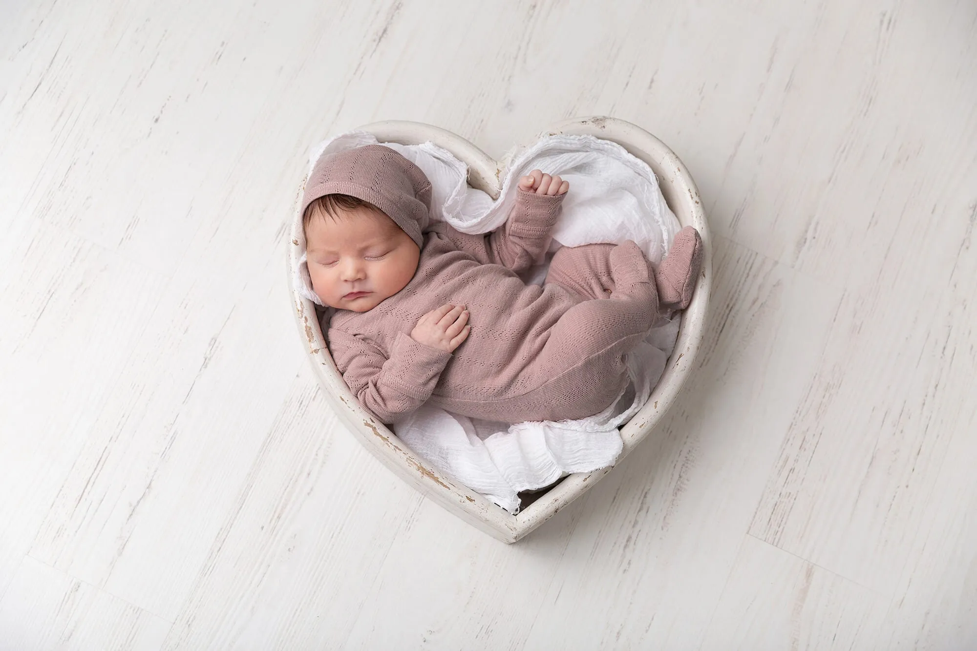 Pointelle Lap-Shoulder Baby Footie in Thistle