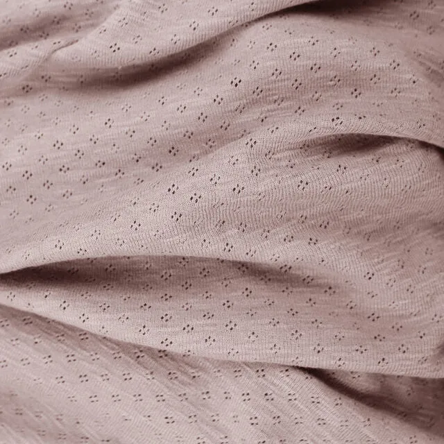 Pointelle Lap-Shoulder Baby Footie in Thistle