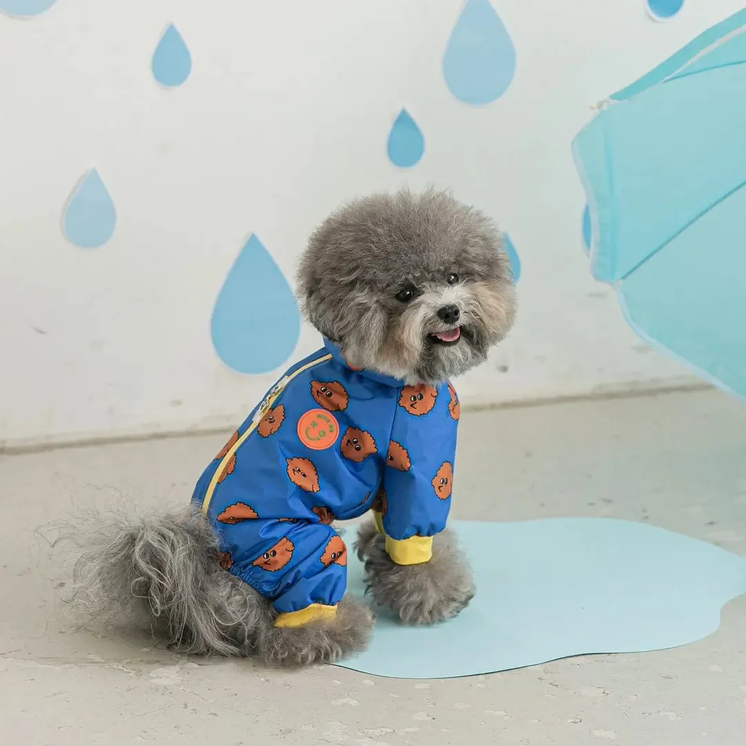 Rainy Day Delight: Four Seasons Windproof Waterproof Dog Raincoat - Cute Print for Medium and Large Dogs, Perfect for Labradors