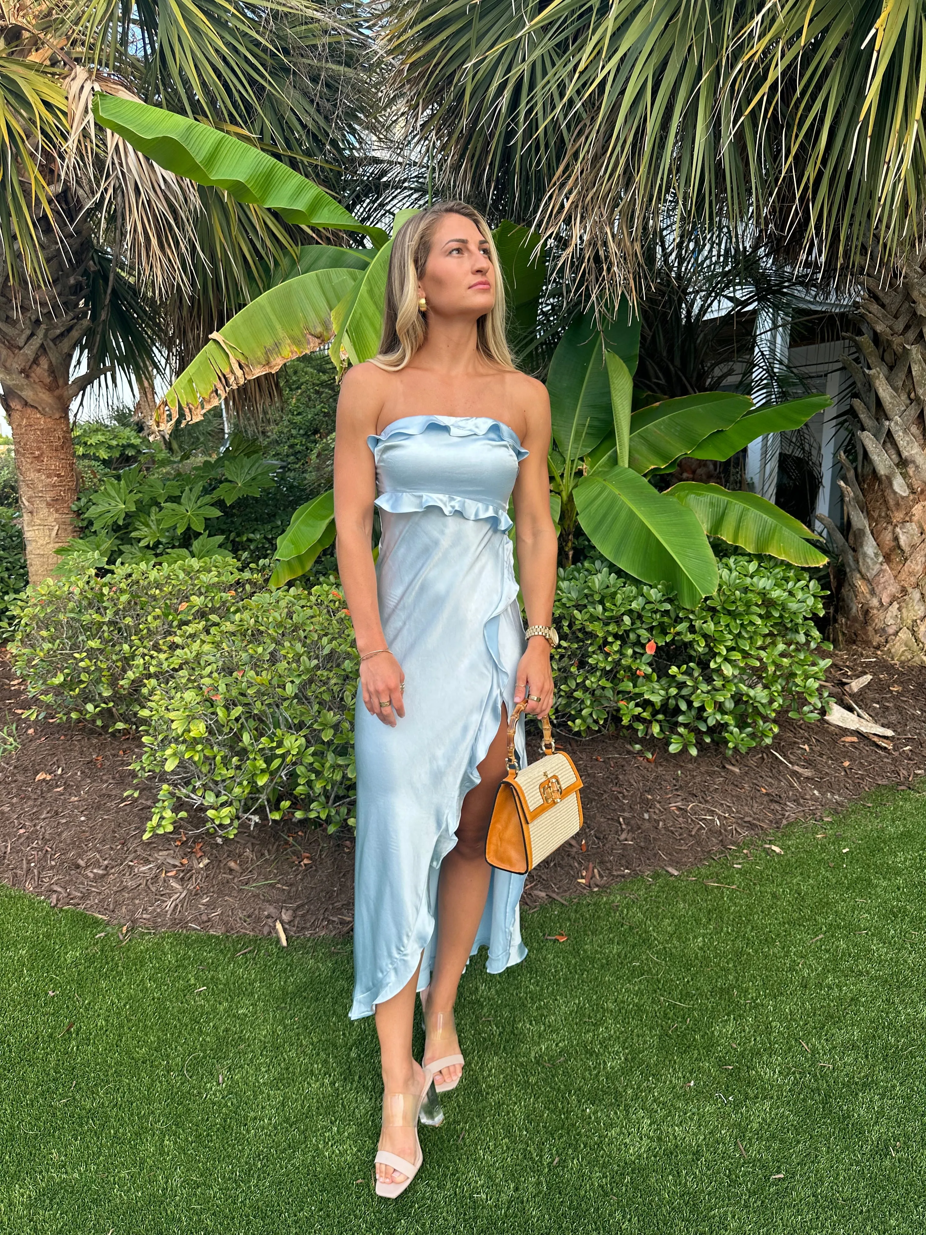 Runaway the Label ice blue Lorena maxi dress