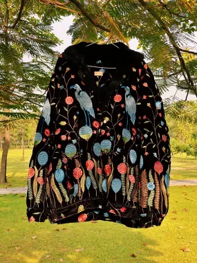 Spring Bloom vintage velvet jacket