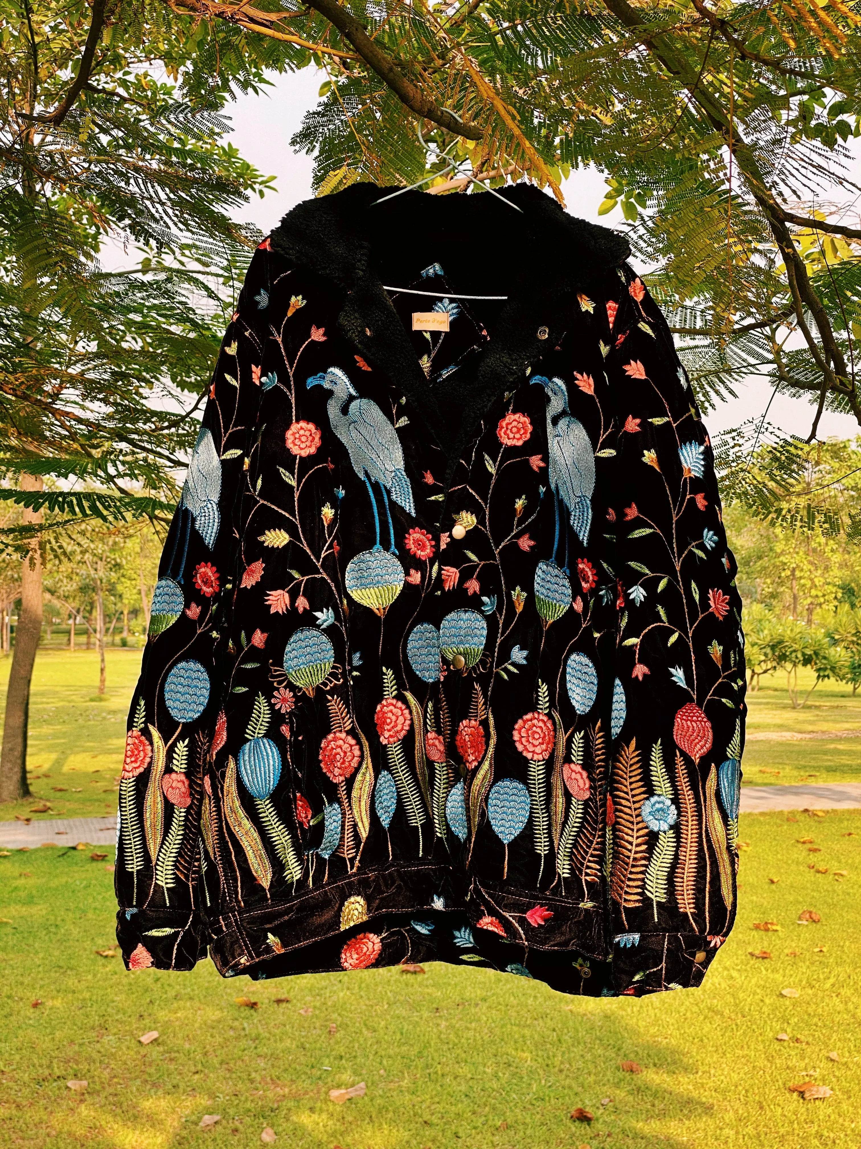 Spring Bloom vintage velvet jacket