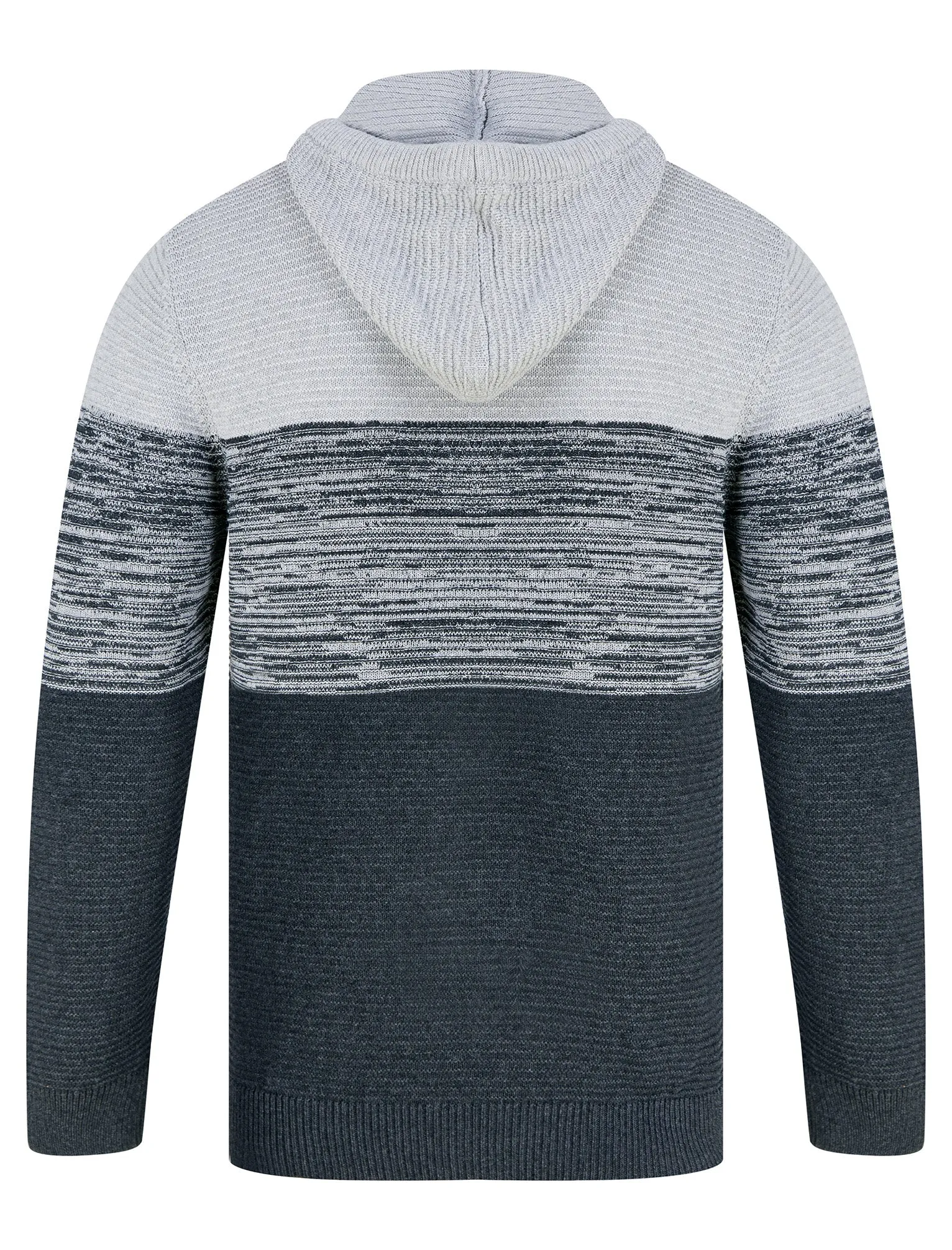 Tous Cotton Rich Textured Knit Pullover Hoodie in Dark Grey Marl - Tokyo Laundry