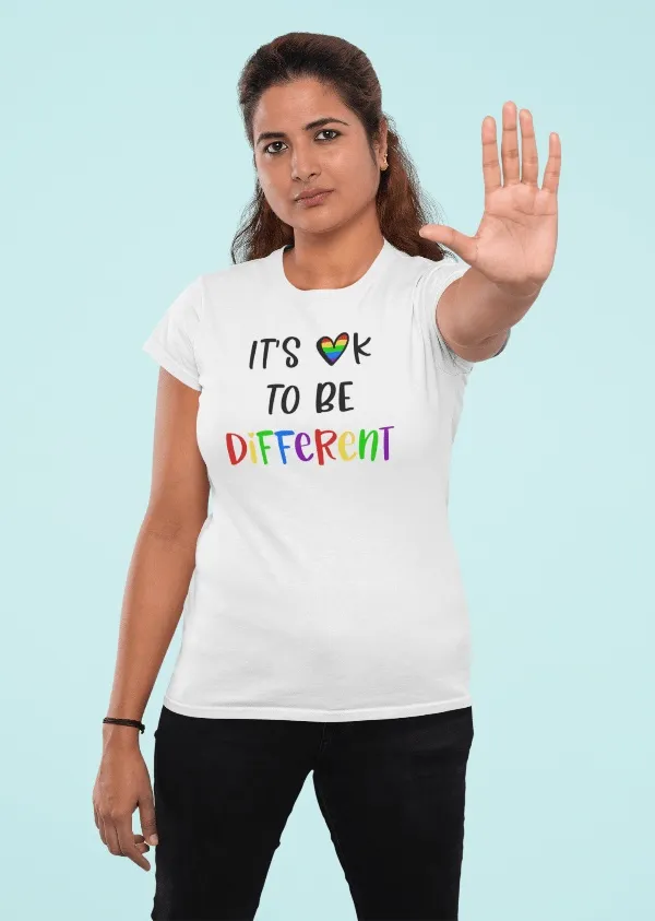Unisex 'It is okay to be different' -  Inspirational T-shirt