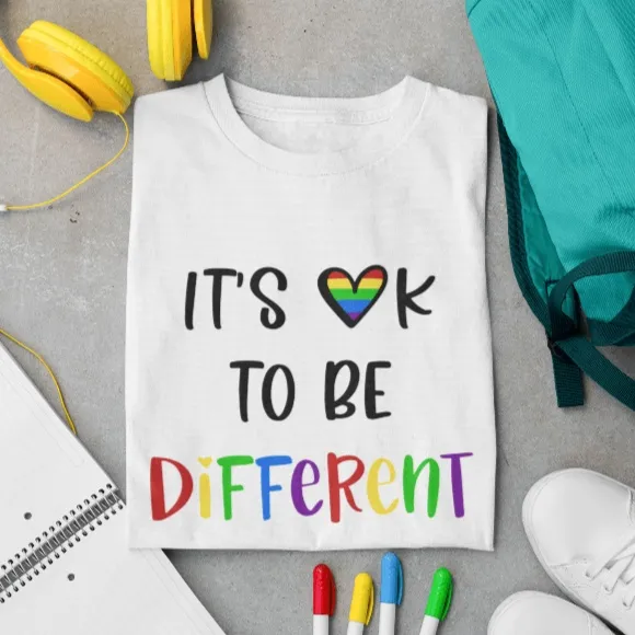 Unisex 'It is okay to be different' -  Inspirational T-shirt