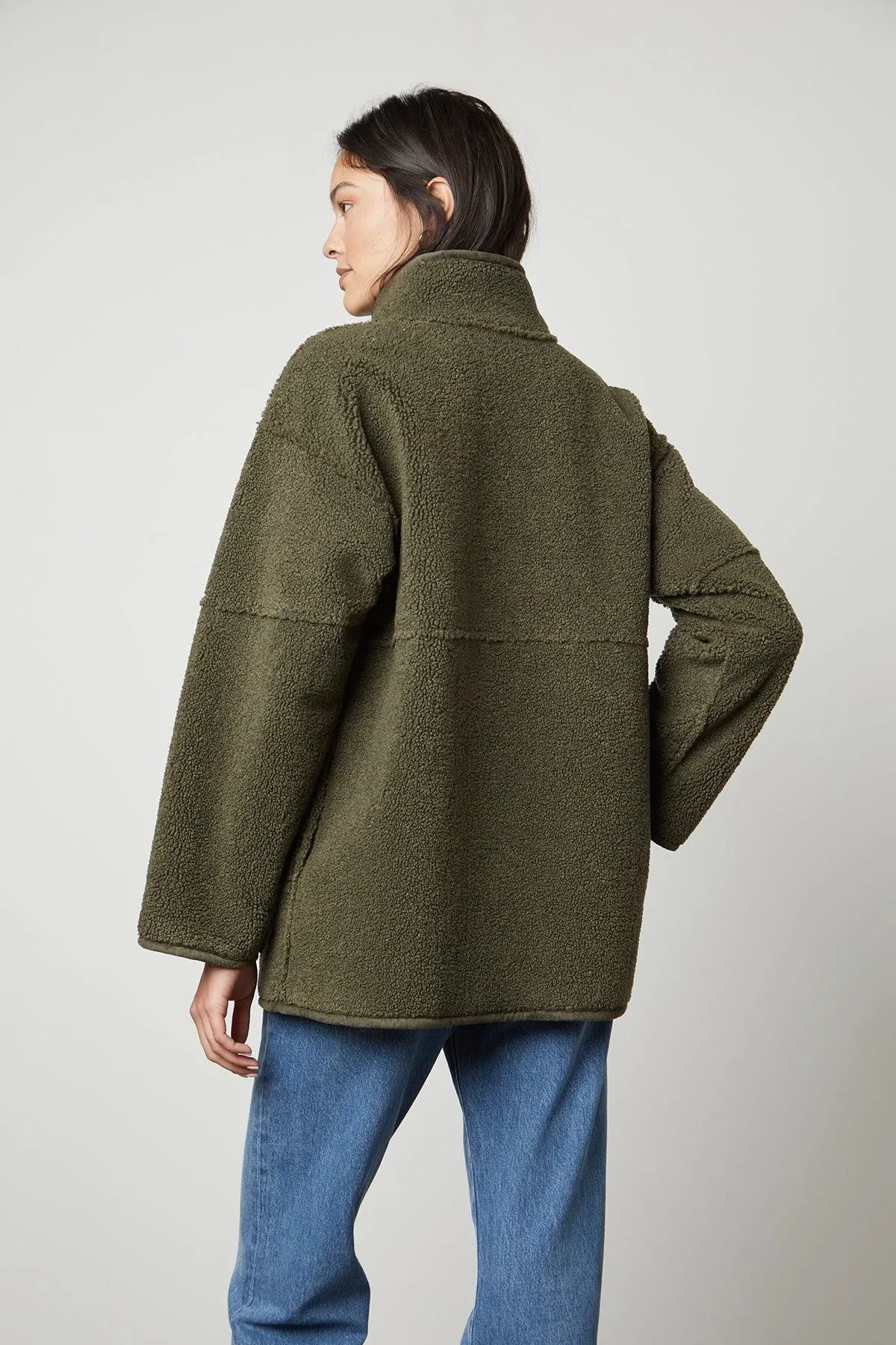 Velvet by Graham & Spencer Albany 03 Luxe Sherpa Reversible Jacket | Army