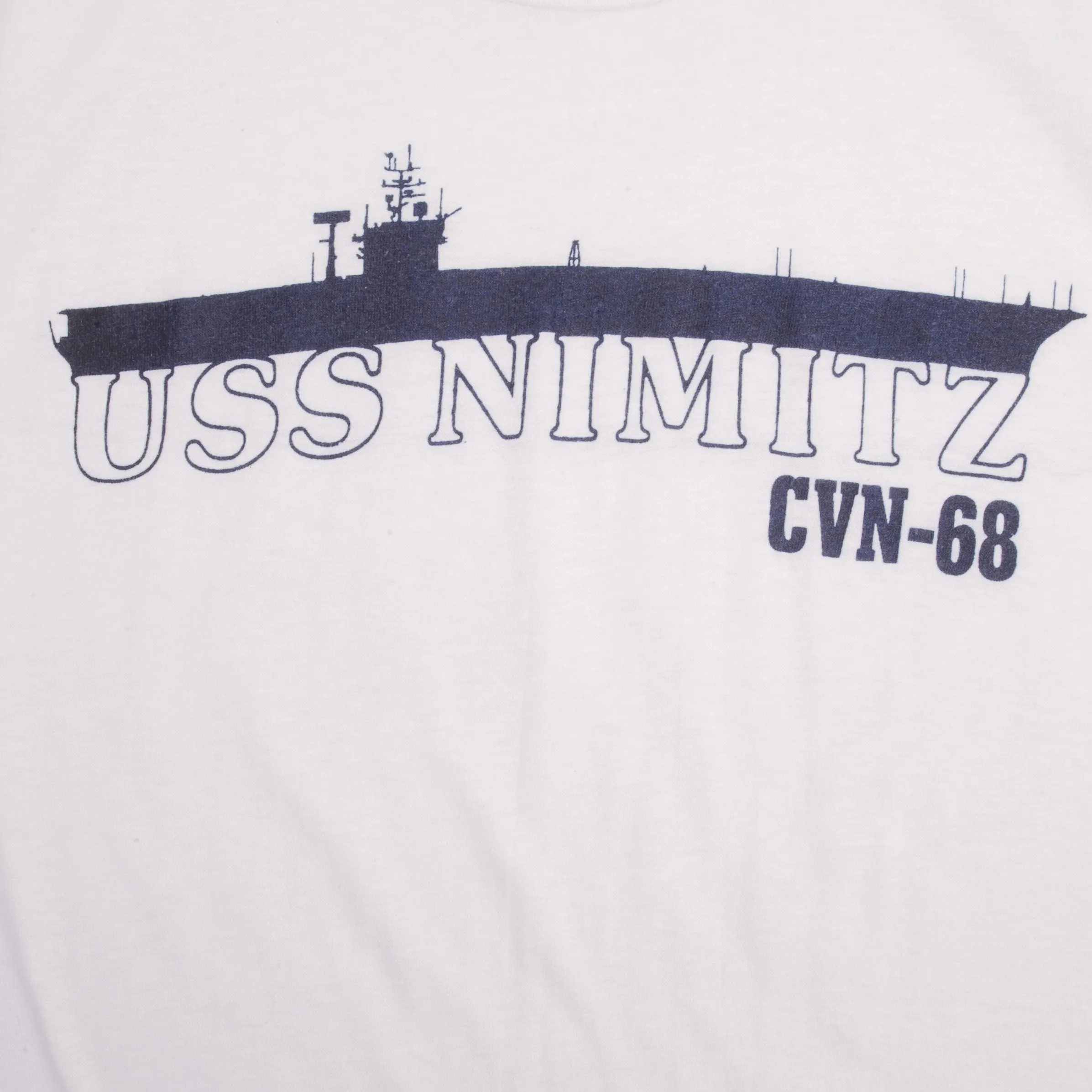 VINTAGE USN NAVY USS NIMITWZ CVN 68 1980S TEE SHIRT SIZE SMALL MADE IN USA